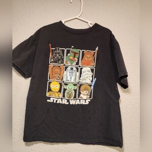 Star Wars Black Graphic T-Shirt w. Yoda & Darth Vader
